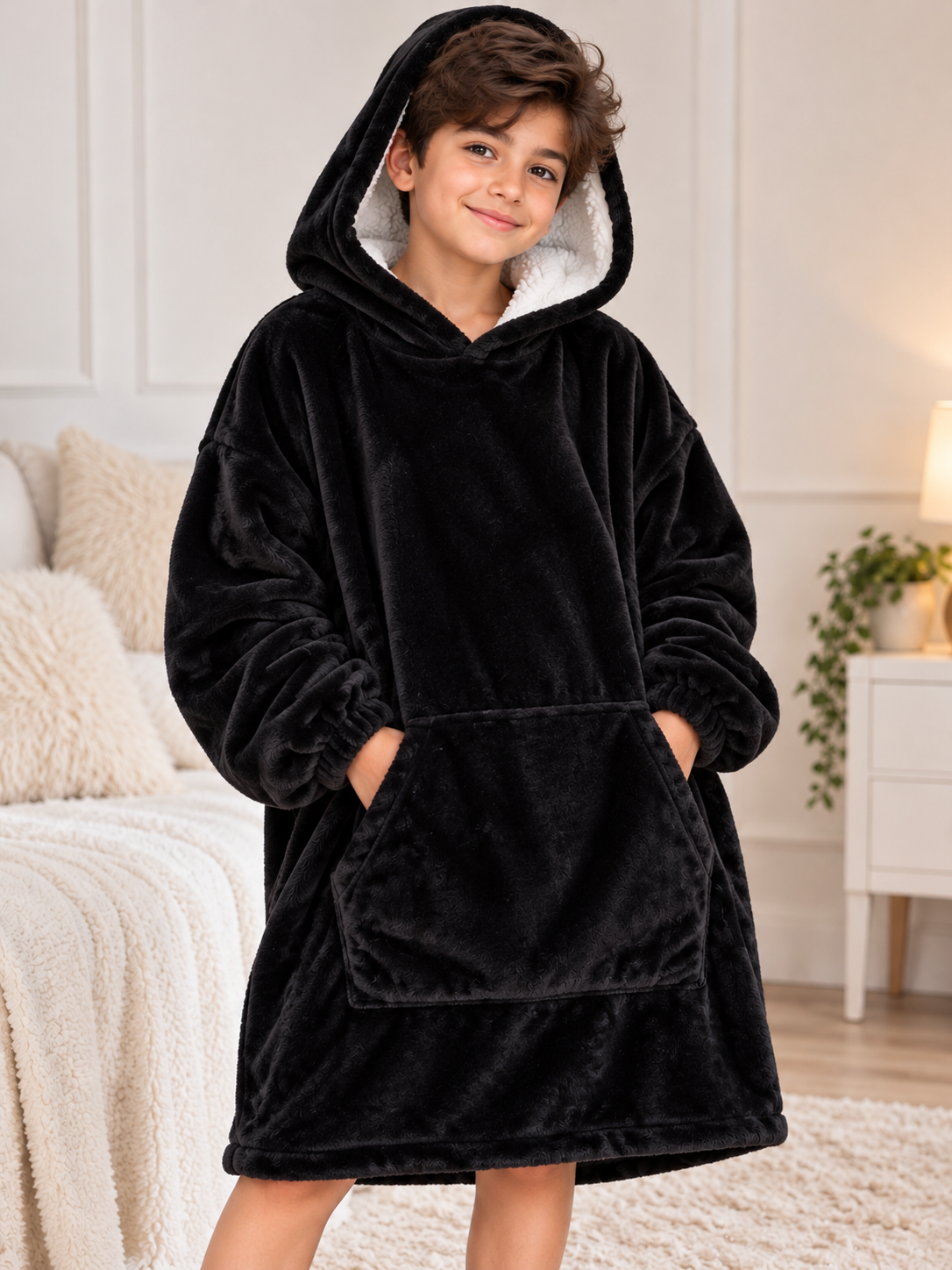 سويت شيرت شتوي Unisex طويل فرو 🔥اوفر سايز